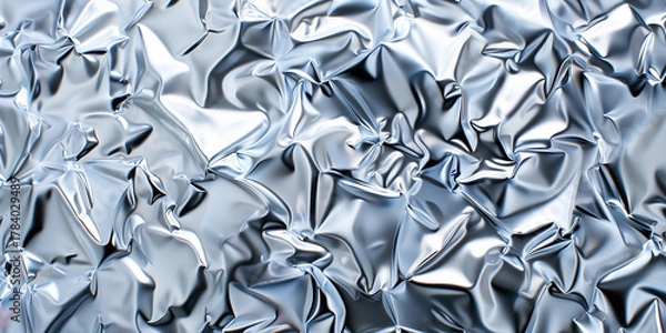 Obraz Intricate Close-Up of a Silver Frost Texture Reflecting Light on an Icy Metal Surface, Capturing Subtle Sparkles and a Cool Metallic Aesthetic