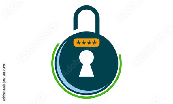 Fototapeta security lock password logo design
