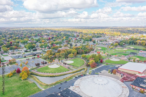 Obraz Aerial School View