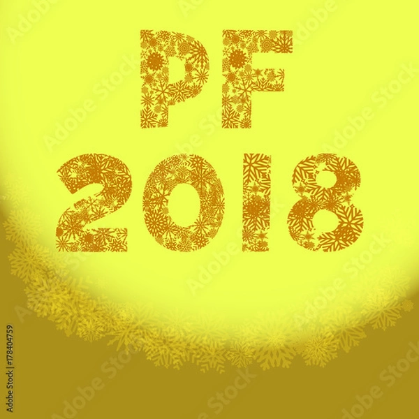 Fototapeta Greeting card for happy new year with inscription pf 2017 - pour feliciter, which means congratulations.