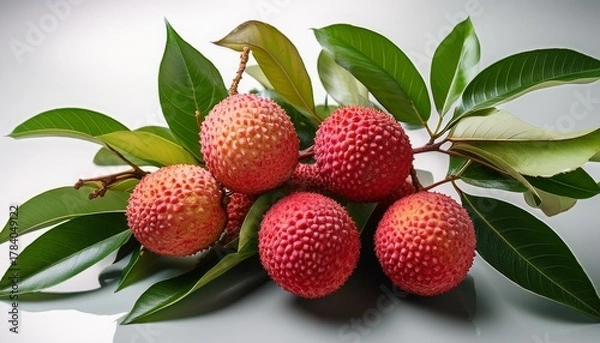 Obraz Stunning Branch Of Lychees With Green Leaves