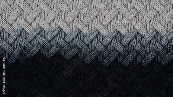 Fototapeta Close up of a textured woven fabric with a gradient color scheme