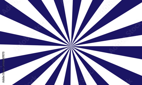 Obraz Dark Blue and White Starburst Pattern with Triangular Rays on White Background