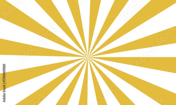 Obraz Yellow and White Radial Burst Pattern with Triangular Rays on White Background