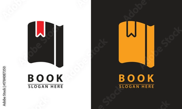 Obraz Multi-layered open book logo, representing comprehensive knowledge, structured education, information depth, academic complexity, and digital learning resource hierarchy.