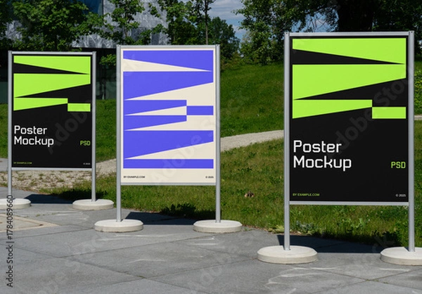 Fototapeta Three Perspective Poster Mockups