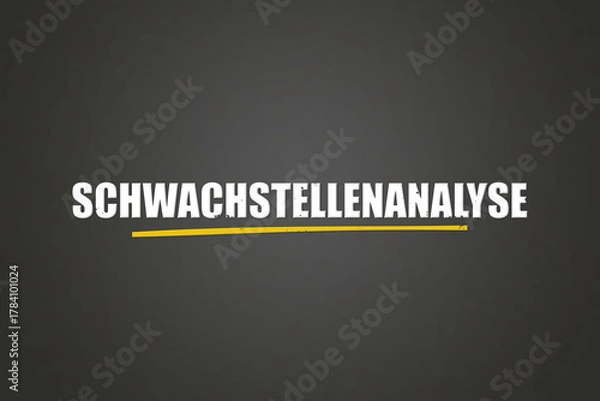 Fototapeta Schwachstellenanalyse (Vulnerability analysis) - A blackboard with white text.