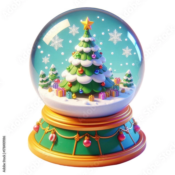 Fototapeta christmas tree with christmas balls