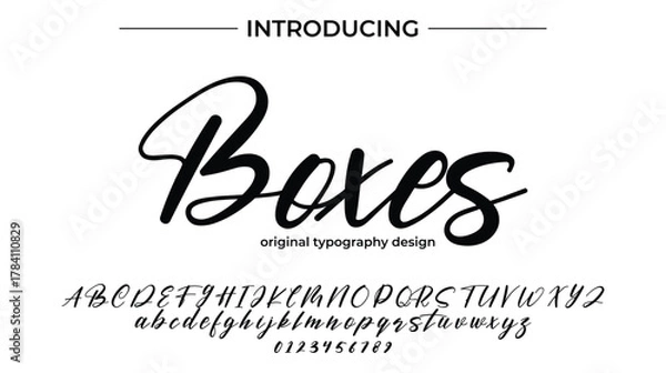Fototapeta Boxes - Elegant Script Font for Smooth Handwritten Design and Creative Typography