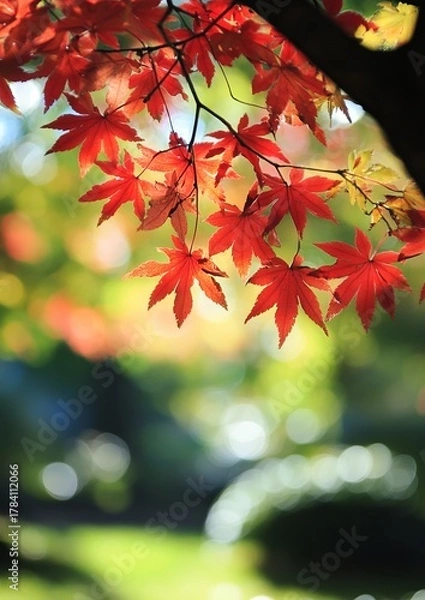 Obraz Vibrant autumn leaves against a blurred background (1)