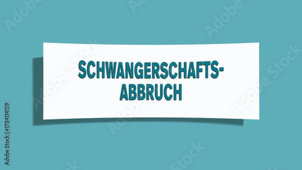 Fototapeta Schwangerschaftsabbruch (Abortion) - A card isolated on light green background.