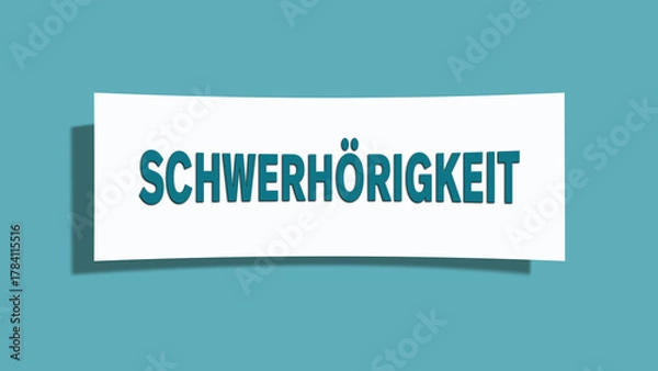 Fototapeta Schwerhoerigkeit (hearing loss) - A card isolated on light green background.
