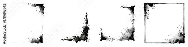 Obraz Abstract Watercolor Frame Borders with Grunge Texture on White