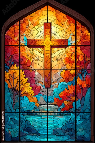 Obraz colorful and vivid stained-glass window