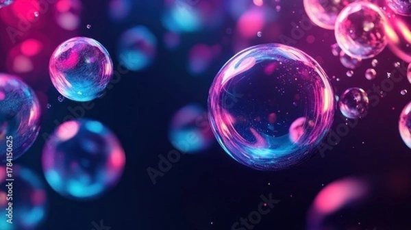 Obraz Mesmerizing Soap Bubbles Floating in a Cosmic and Colorful Realm