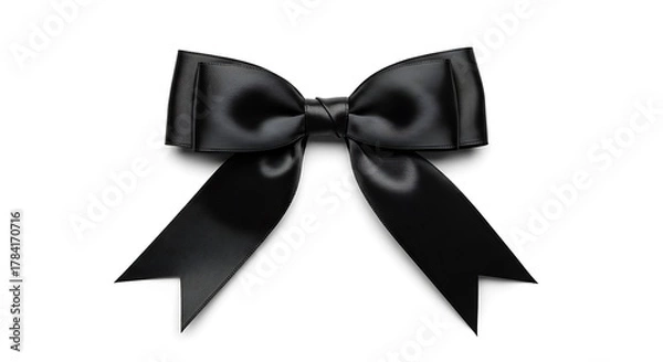 Fototapeta Elegant Black Satin Bow for Gift Wrapping and Design