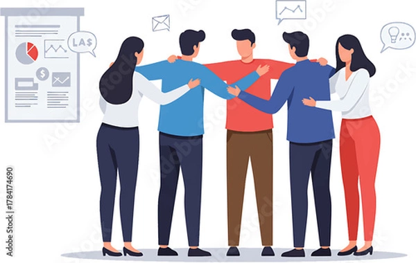 Obraz Diverse Team Embraces Collaboration in Business Setting.