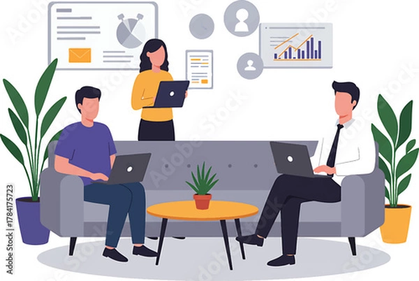 Obraz Business Team Collaboration in Modern Office Setting.