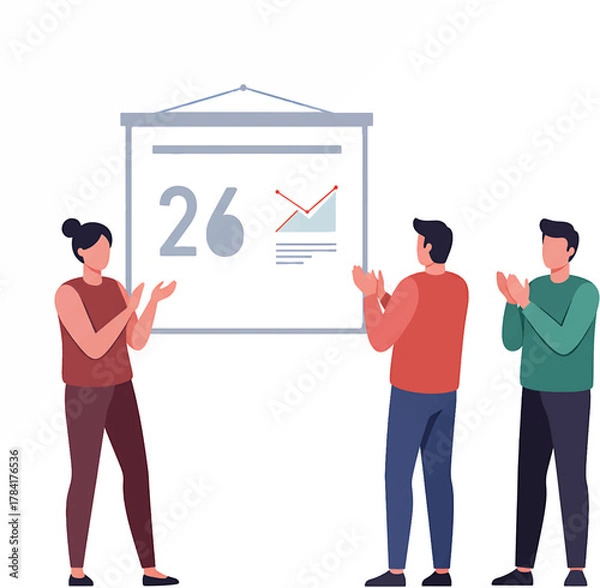 Obraz Business Presentation with Applause from Colleagues.