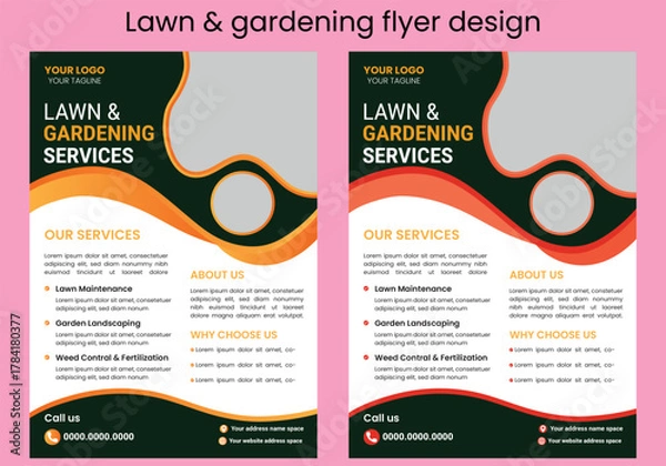 Obraz This editable social media flyer template enhances your garden services' online presence. It is perfect for promoting landscaping, lawn care, and outdoor design services across various platforms.