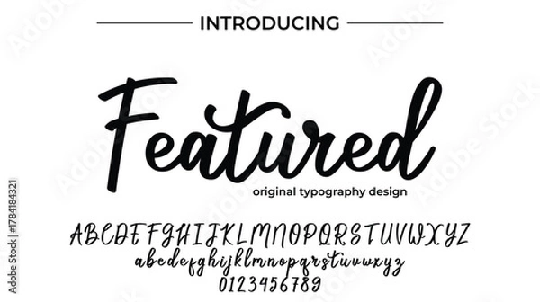Fototapeta Featured - Elegant Script Font for Smooth Handwritten Design and Creative Typography