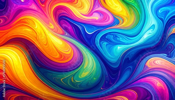 Fototapeta Vibrant Rainbow Swirls Abstract Background.