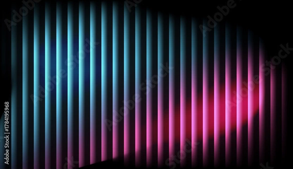 Obraz Cyberpunk Neon Light Background with Glass Effect and Blue Pink Gradient