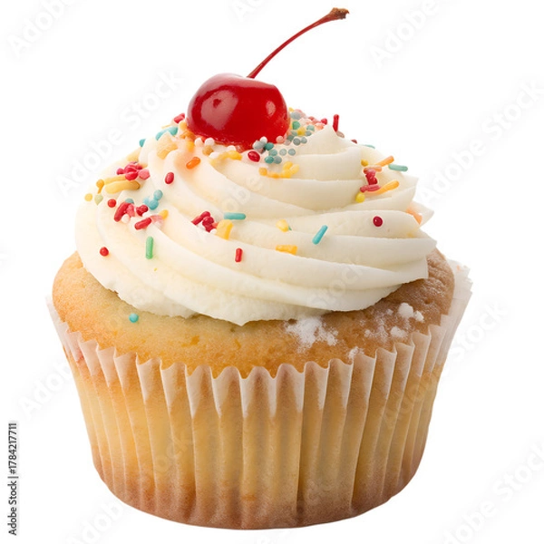 Fototapeta Cupcake isolated on white background