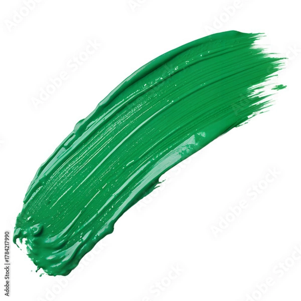 Obraz Green paint stroke on white background