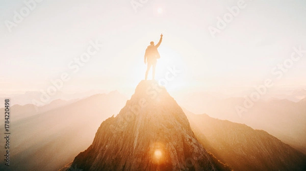 Obraz man on mountain