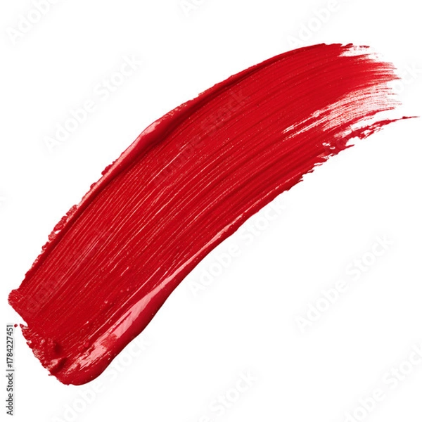 Obraz Red paint stroke on white background
