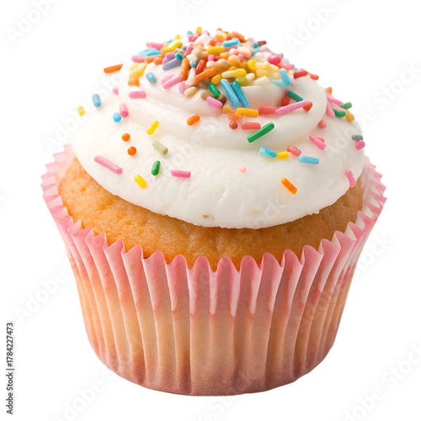 Fototapeta Cupcake isolated on white background