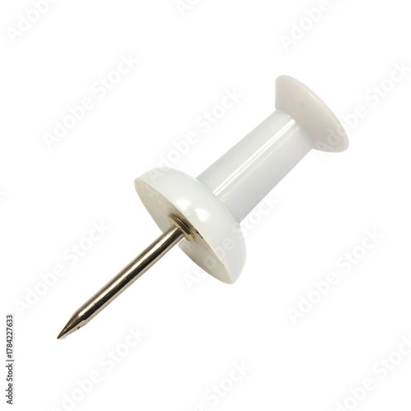Obraz White push pin isolated on white background