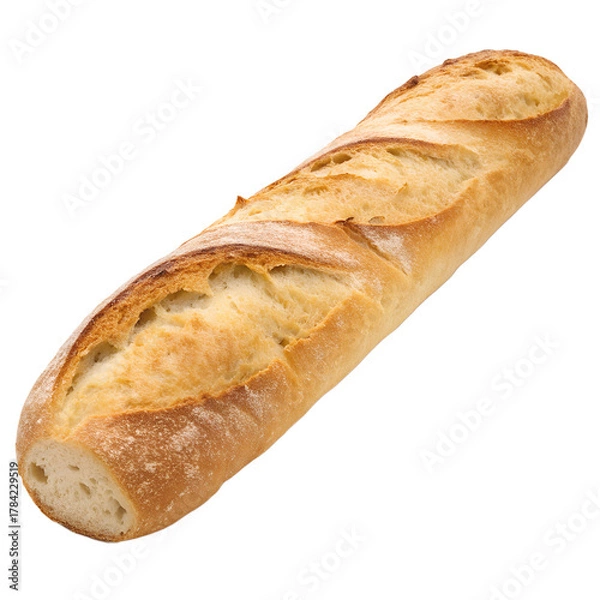 Fototapeta Baguette isolated on white background