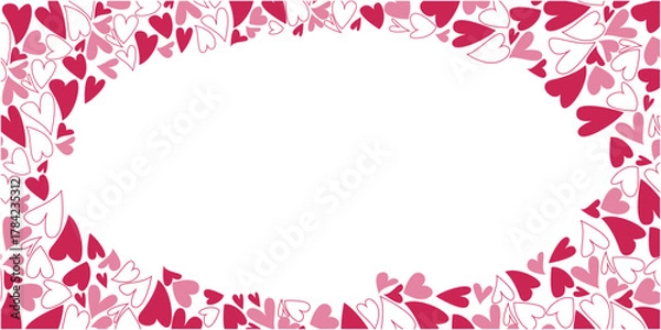Fototapeta Heart symbol pattern illustration. Heart symbol pattern frame for Valentine's day. Vector illustration.