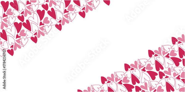 Fototapeta Heart symbol pattern illustration. Heart symbol pattern frame for Valentine's day. Vector illustration.