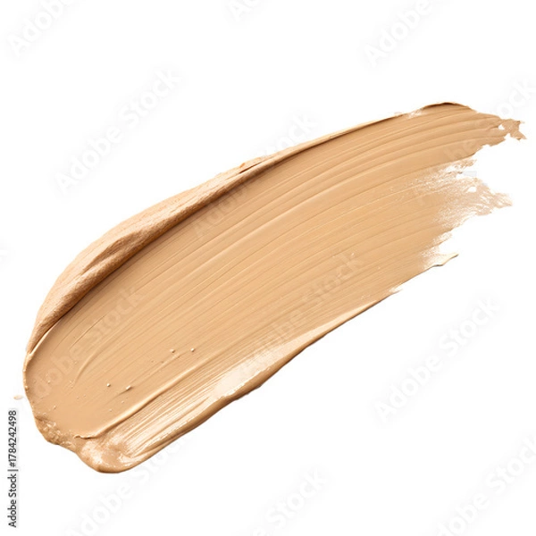 Obraz Beige paint stroke on white background