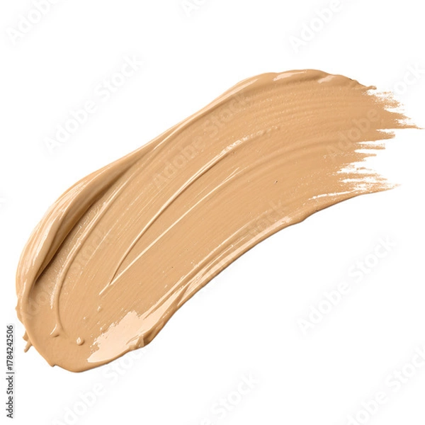 Obraz Beige paint stroke on white background