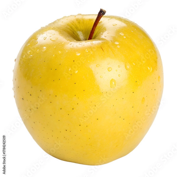 Obraz Yellow apple isolated on white background
