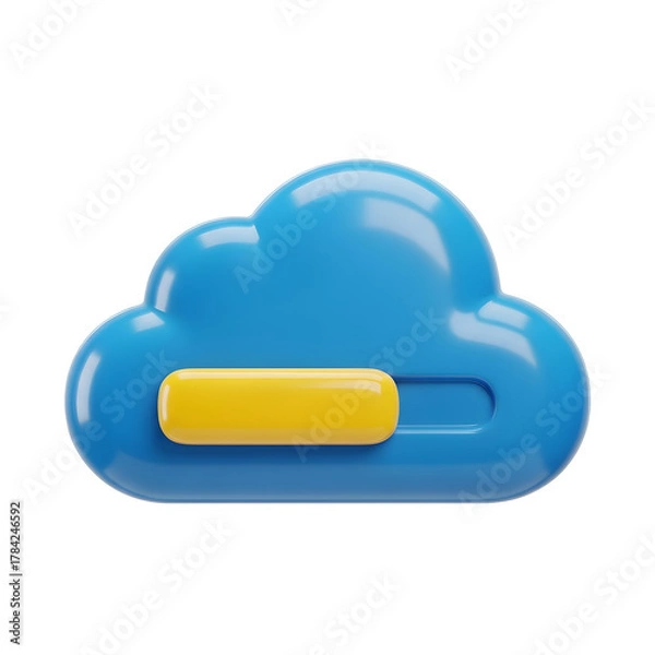 Obraz Cloud Computing Slider Switch Control Technology 3D Icon with transparent background