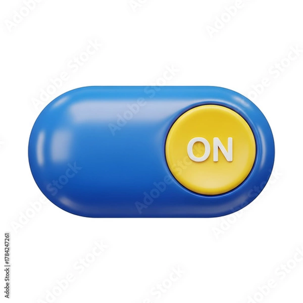 Obraz Modern 3D ON Toggle Switch Digital Interface Element with transparent background