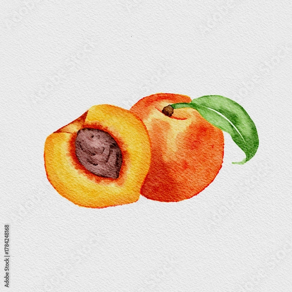 Obraz ripe peach on a white background