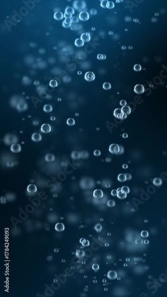 Obraz Under Water Bubble float in clear blue water.