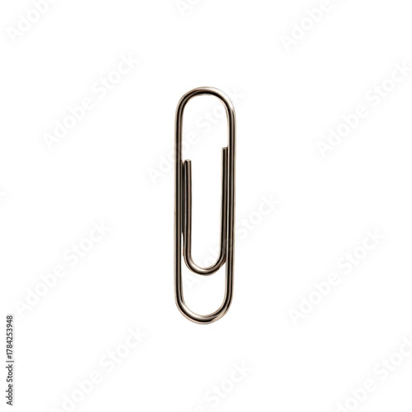 Fototapeta Paperclip: A sleek and minimalist paperclip, a simple yet essential office supply. Perfect for organizing documents and paperwork, embodying efficiency and precision.