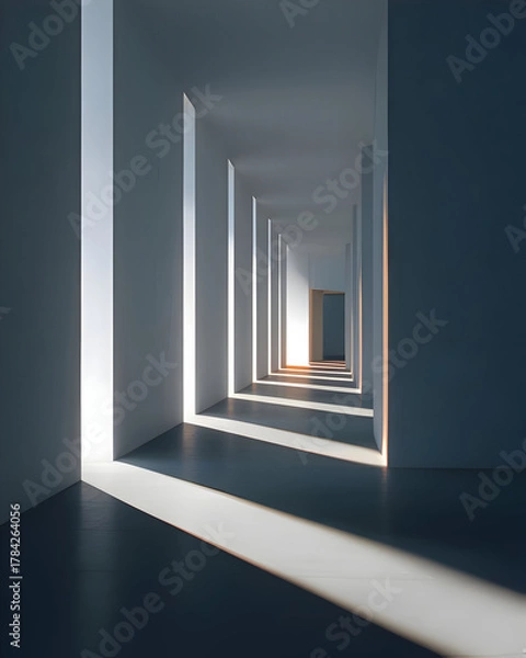 Obraz Abstract Light Corridor with Frames