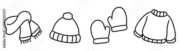 Obraz Christmas Doodle Borders