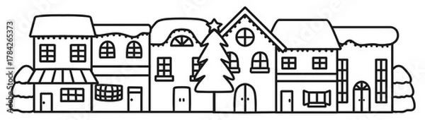 Obraz Christmas Doodle Borders