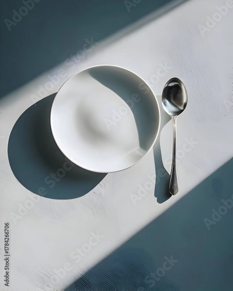 Fototapeta Plate & Spoon Shadows