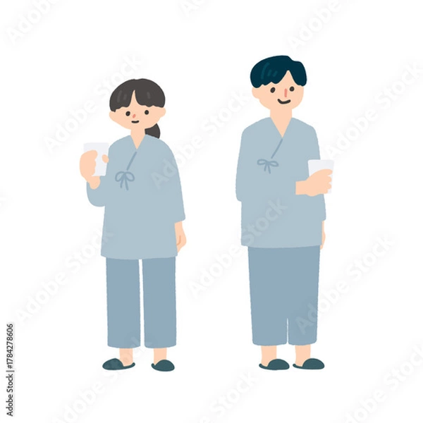 Obraz 検査着を着た男女