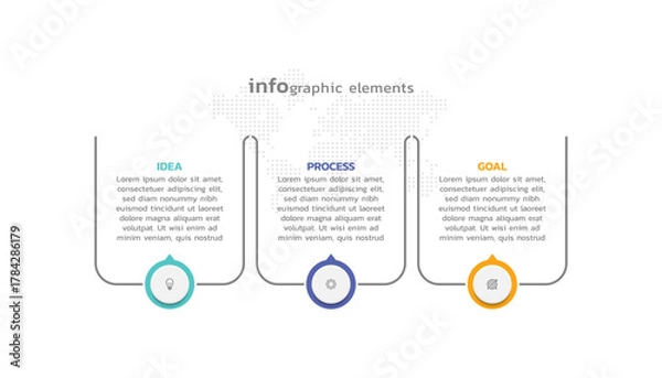 Fototapeta Vector infographic business template colorful design